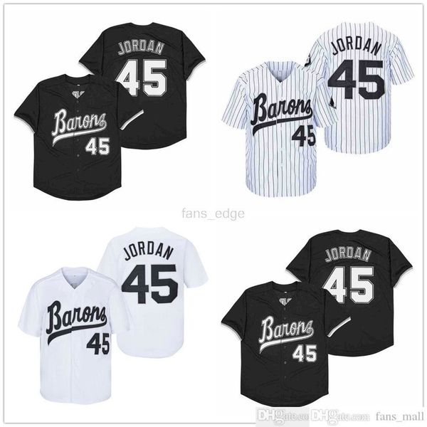 

mens michael jodan #45 birmingham barons baseball jerseys black white grey stitched movie michael birmingham barons retro shirt high quality, Blue;black