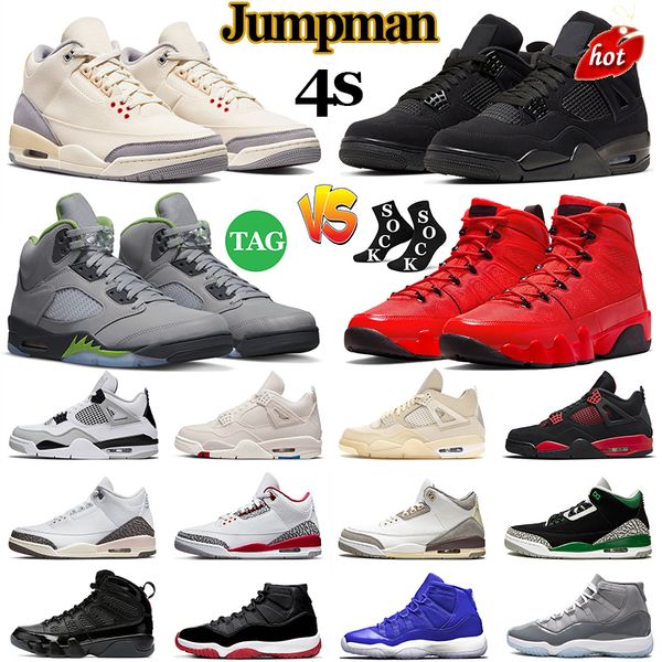 

2023 boots jumpman 3 4 5 9 11 mens basketball shoes 3s 4s 5s 9s 11s military black cat chile red thunder muslin bred green bean easter men w