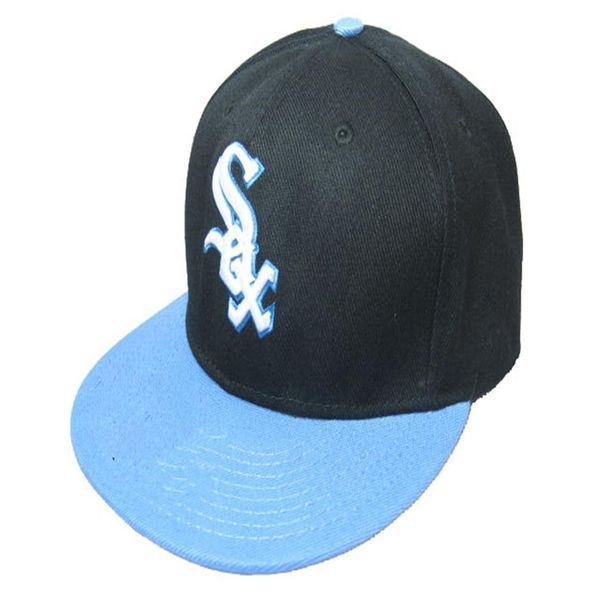 

new all baseball teams sport fitted cap men's women's flat fashion us full closed caps casual leisure solid color fashion siz2263, Blue;gray