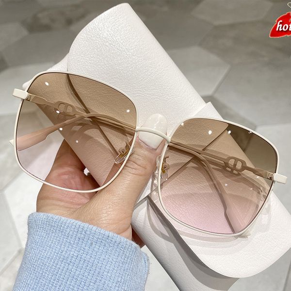

designer sunglasses men women fashion trendy brand factory online export 2022 new net red women's anti uv metal round, White;black