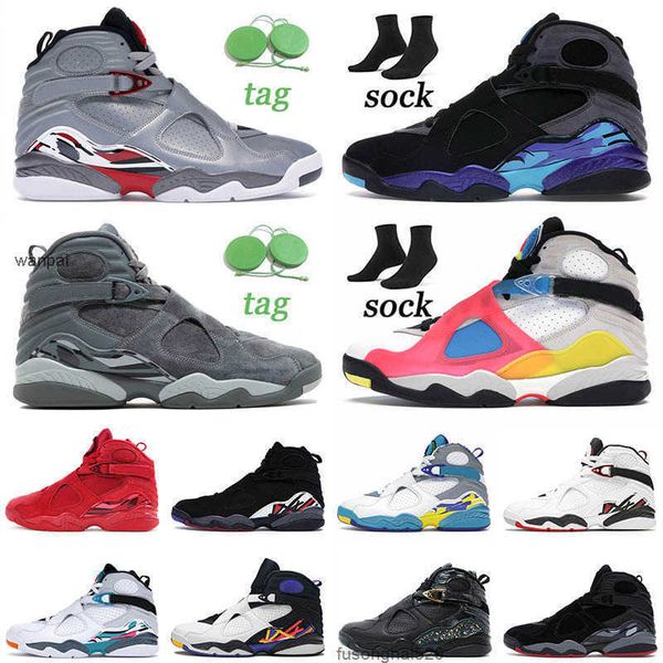 

shoes new fashion 8 8s jumpmam basketball shoes reflections of a champion aqua cool grey se white multicolor womens sneakers mens trainers s, Black