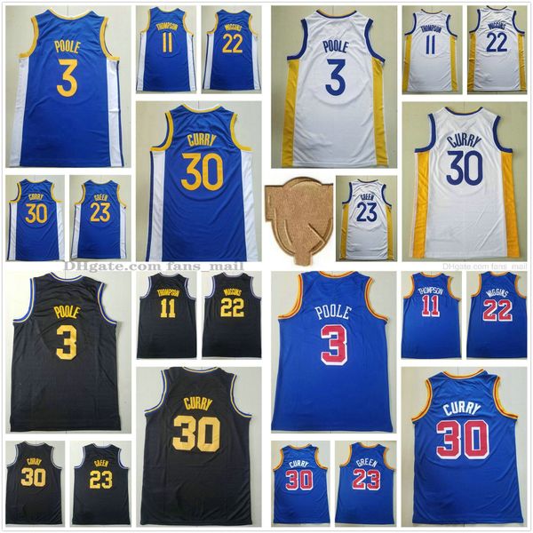 

stitched finals patch golden state''warriors''30 basketball jerseys stephen curry andrew wiggins 22 klay thompson 11 dra, Black;red