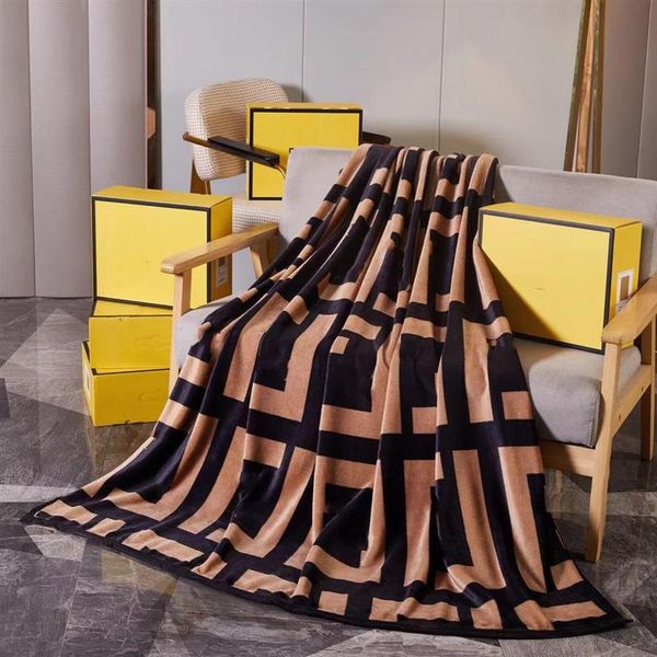 

luxurious classic design bedding blanket winter soft letter pattern car travel blankets 150 200cm258h