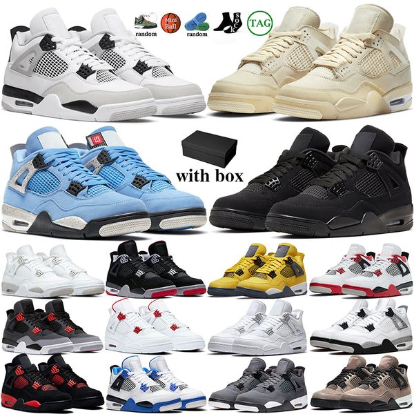 

new og with box jumpman 4 4s shoes women men basketball military black cats panda oreo cool greys cactus jack fire red thunder