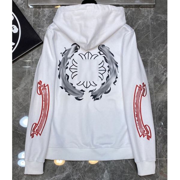 

men's luxury classic sweatshirts ch brand fashion hoodies men woman designer horseshoe sanskrit cross pullover hooded zipper sweater ja, Black