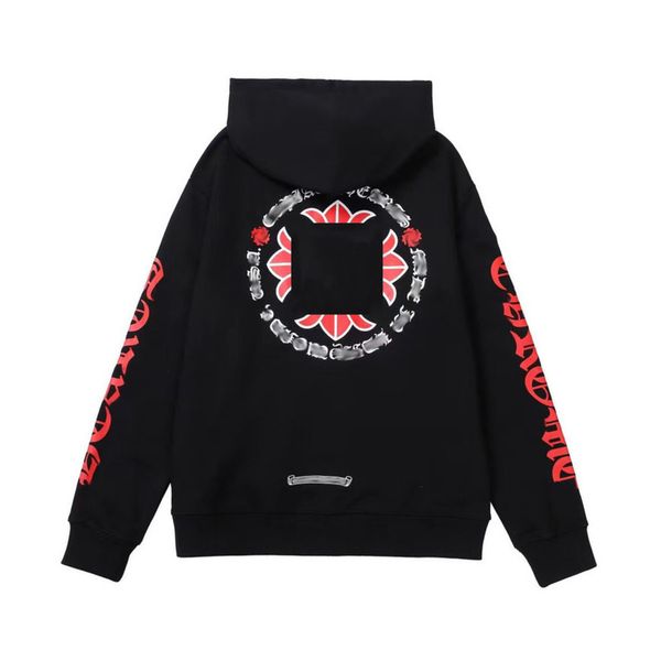

fashion men's luxury sweatshirts classic ch zipper hoodies women men loose pullover hooded designer horseshoe sanskrit hoodie sweater j, Black
