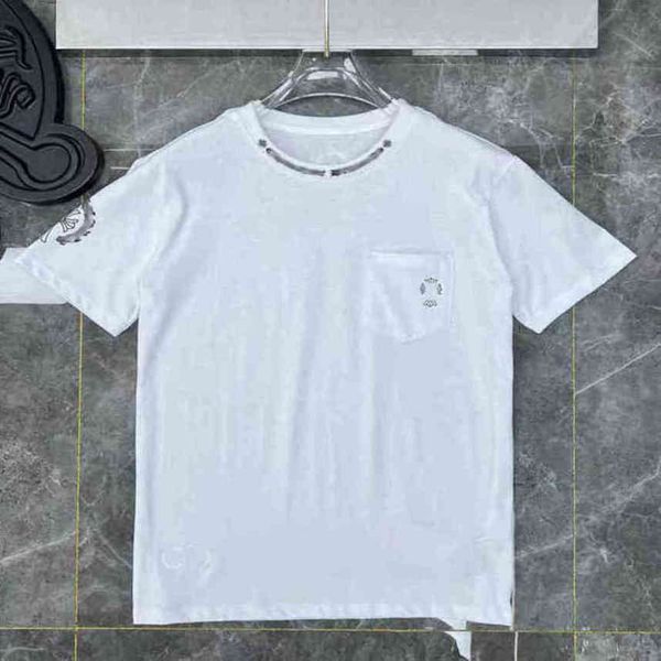

t-shirt loose mens luxury t shirts ch brand fashion men tees horseshoe cross designer tshirts summer shirt classic man hip hop sweater mct7, White;black