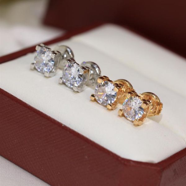 

stylish diamond ear stud luxury designer jewelry classic jewellry silver ears studs wedding party mens womens earrings gol239b, Golden;silver