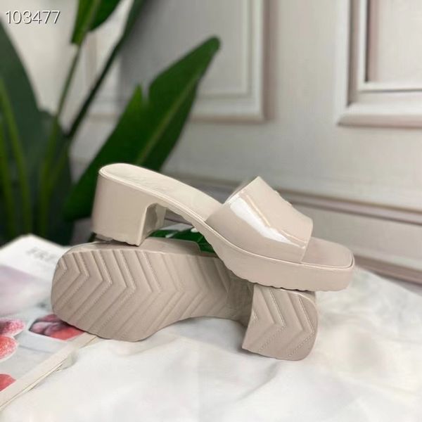 

2021 new designer thick high heel sandals rubber material spring summer euro 35-41 us 4, Black