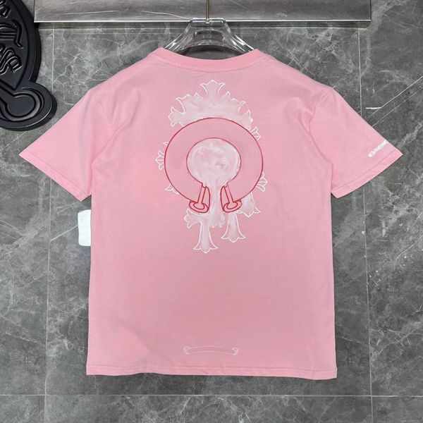 

t-shirt fashion mens luxury t shirts ch brand man tees sanskrit letter summer horseshoe flower cross short sleeve designer tshirts hip hop 7, White;black