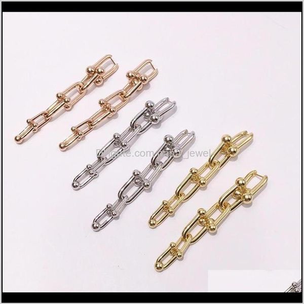 

stud titanium steel fashion t letter section six circle women u long paragraph earrings love jewelry gxo38 xms2x3079, Golden;silver