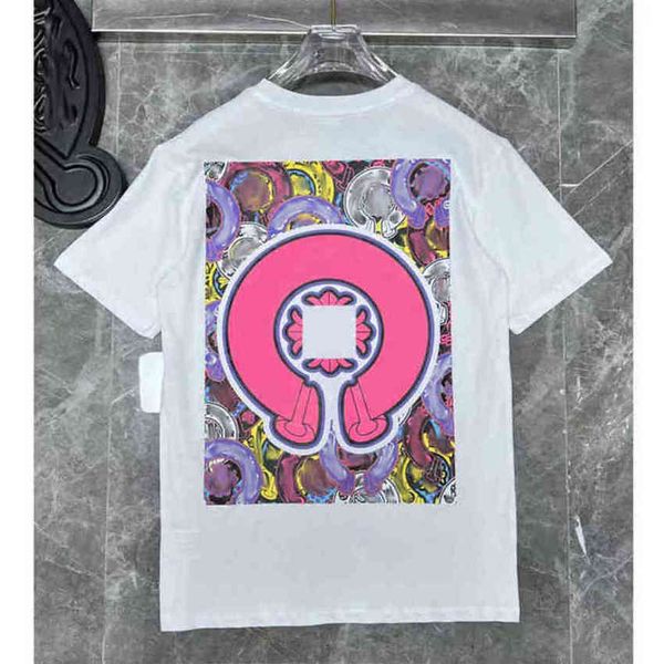 

classic men's ch t shirts brand man t-shirt luxury summer women cross sanskrit tees letter designer tshirts boy loose round neck shirt, White;black