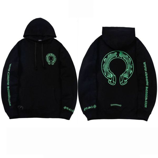 

classic luxury men's sweatshirts ch fashion hoodies men woman designer horseshoe sanskrit cross pullover hooded zipper sweater loose ja, Black