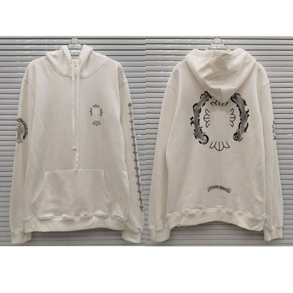 

fashion luxury men's sweatshirts classic ch zipper hoodies women men loose pullover hooded designer horseshoe sanskrit hoodie sweater j, Black