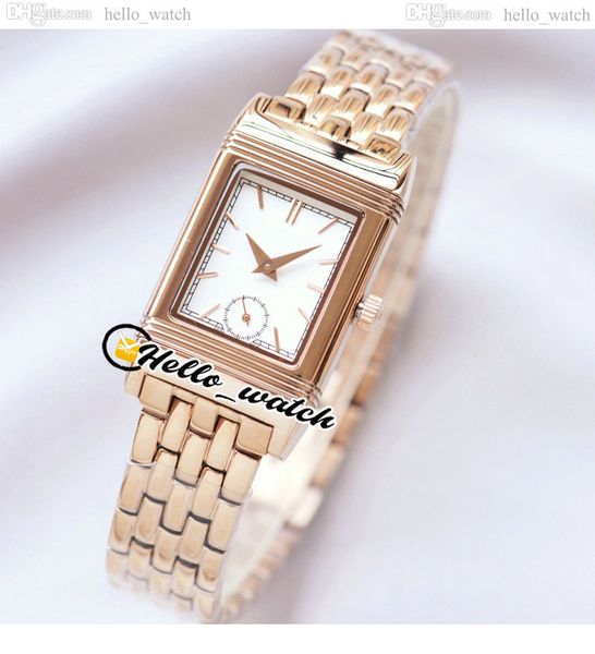 

new 180 degree reverso swiss quartz womens watch q2568101 blue dial stick markers rose gold bracelet lday watches 23mm hwjl hellowatch e201d, Slivery;brown