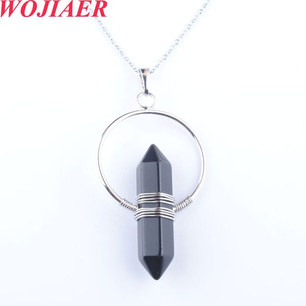 

natural tigers eye necklace for women circle wire wrap hexagon pointed chain pendant ladies designer necklace jewelry bo908, Silver