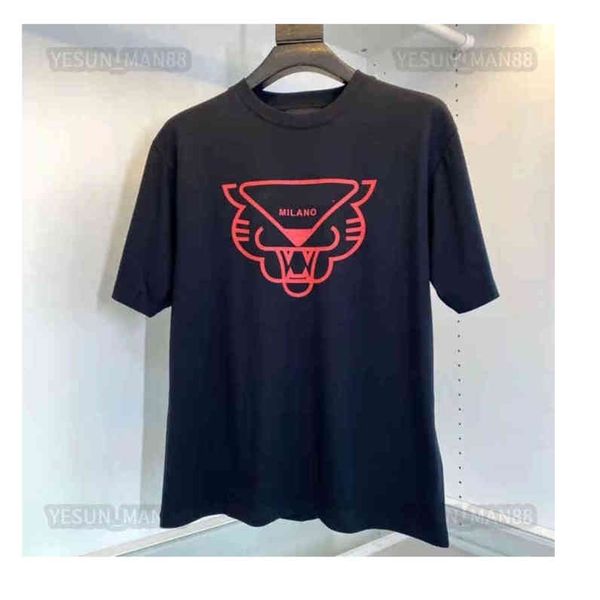

t shirt spring summer tiger head limited letter printed luxury prads classic fashion mens and womens round collar tee, White;black
