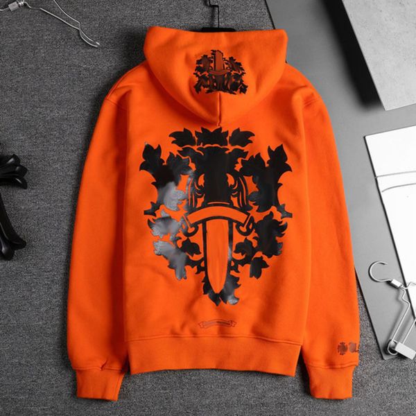 

men's fashion luxury sweatshirts classic ch brand hoodie loose zipper jacket pullover hooded designer horseshoe sanskrit coat women sw, Black