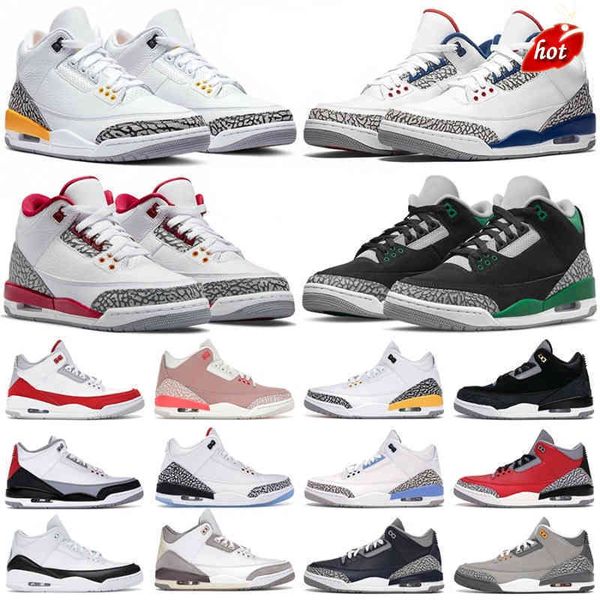 

2023 boots discount men women basketball shoes 3s jumpman 3 cardinal red pine green racer blue cool grey hall of fame court purple laser ge, Black