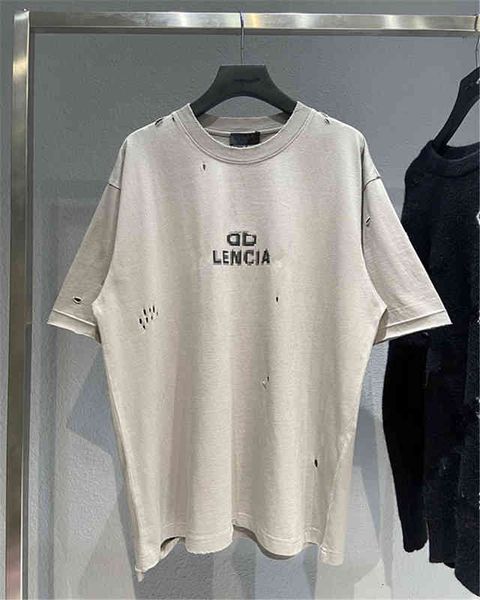 

men's hoodies sweatshirts ins early spring mosaic letter bb print couple paris casual short sleeve t-shirt tee, Black