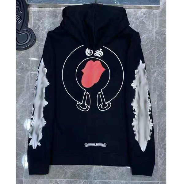

luxury men's fashion sweatshirts classic brand ch zipper hoodies women men loose pullover hooded horseshoe sanskrit hoodie sweater jack, Black