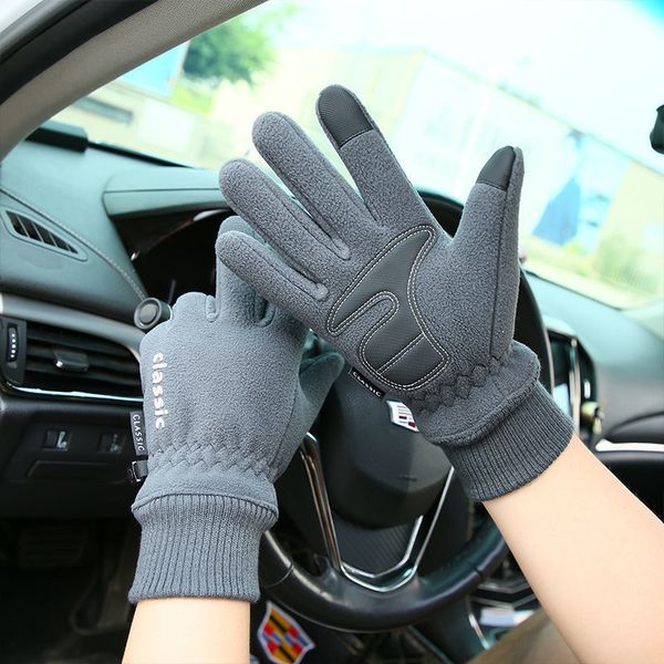 

warm gloves winter windproof waterproof thermal gloves fashionable men' and women' styles touch screen, Blue;gray
