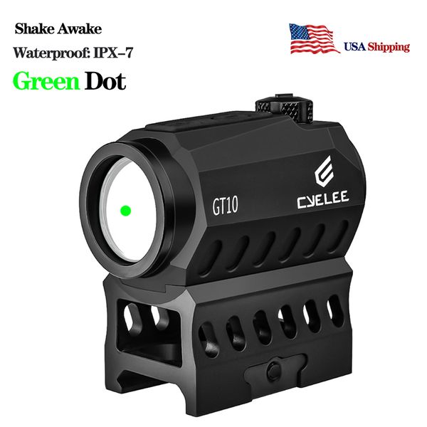 

shake awake micro green red dot sight scopes 3 moa 1x20mm gt10 for full size cqb tactical hunting rifle sun m1913 picatinny