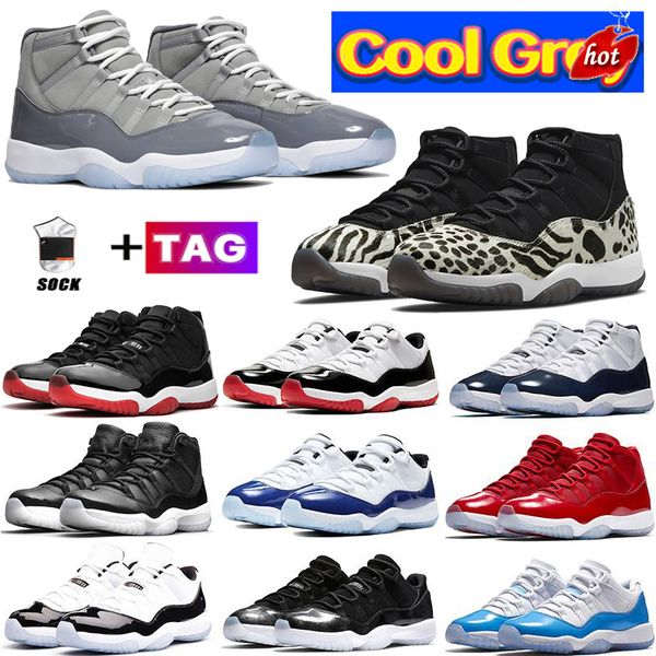 

2023 boots jumpman 11 11s mens basketball shoes cool grey animal legend blue citrus closing cap and gown platinum tint designer men women, Black