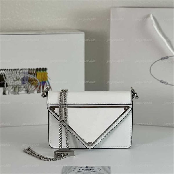 

5a designer shoulder bag triangular chain handbag women's double flip handbags purse cross designer personalized fashion shoulder bags