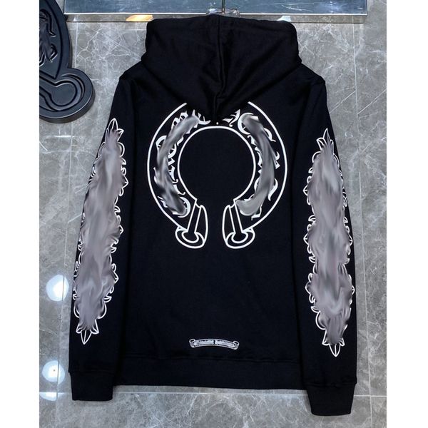 

classic luxury men's jackets fashion sweatshirts zipper hoodies women men pullover hooded designer horseshoe sanskrit sweater loose jac, Black;brown