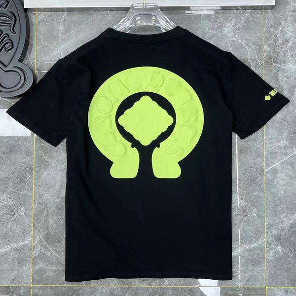 

mens classic luxury t shirts fashion brand ch men tees horseshoe cross designer tshirts summer man hip hop sweater sanskrit letter t-shirt, White;black