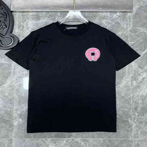 

t-shirt luxury summer mens t shirts ch brand fashion men tees horseshoe cross designer tshirts loose shirt classic man hip hop sweater i20n, White;black