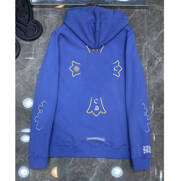 

men's luxury classic sweatshirts ch fashion hoodies men woman designer horseshoe sanskrit cross pullover hooded zipper sweater loose ja, Black