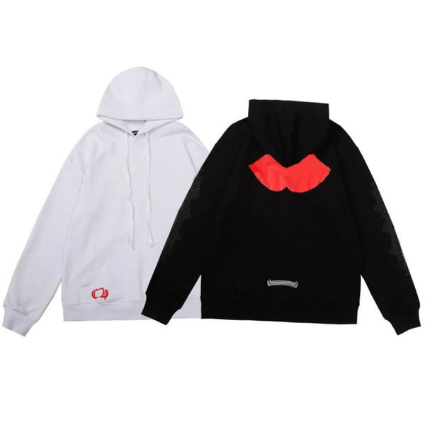 

men's classic luxury sweatshirts ch fashion hoodies men woman designer horseshoe sanskrit cross pullover hooded zipper sweater loose ja, Black