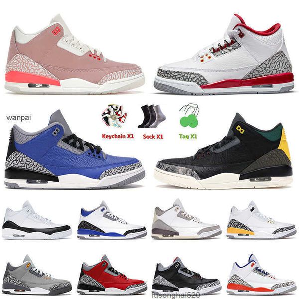 

shoes shoes 2022 basketball shoes 3 3s iii mens jumpman rust pink cardinal red blue cement fragment knicks rivals trainers sneakers 36-47, Black