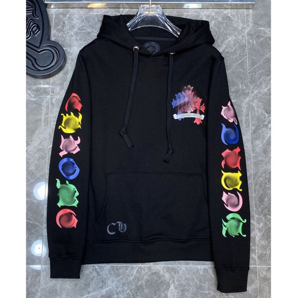 

luxury fashion men's sweatshirts classic brand ch zipper hoodies women men pullover hooded designer horseshoe sanskrit hoodie sweater j, Black