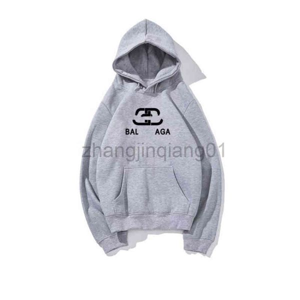 

designer balanciagas hoodie oversized vintage luxe casual fashion black white new lock letter print loose plush cotton men and women hoodie