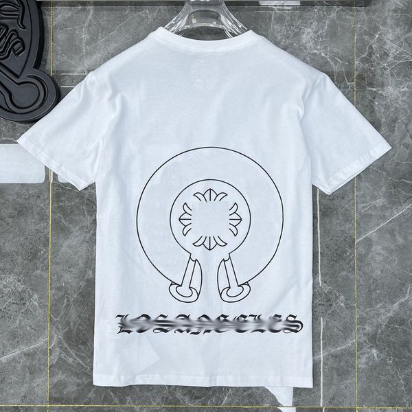 

luxury summer mens t shirts fashion ch brand men sanskrit letter t-shirt horseshoe cross designer tshirts man hip hop sweater women classic, White;black