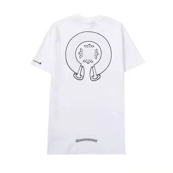 

men's ch luxury t shirts brand man t-shirt summer women cross sanskrit tees letter designer tshirts classic boy loose round neck shirt, White;black
