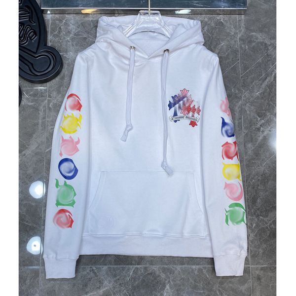 

luxury men's classic sweatshirts brand ch designer hoodie fashion men women horseshoe sanskrit loose zipper jacket pullover hooded coa, Black