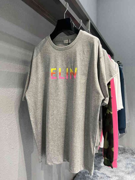 

men's hoodies sweatshirts summer print color letter ins couple casual t-shirt short sleeve tee, Black