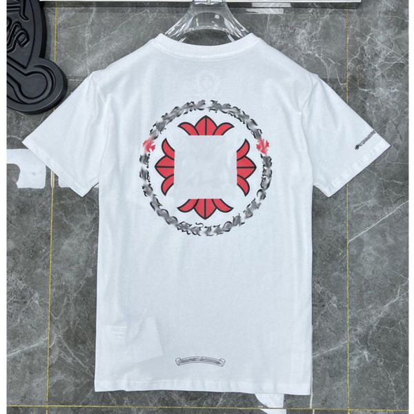 

t-shirt luxury ch t shirts summer brand man fashion cross sanskrit tees letter horseshoe short sleeve designer tshirts boy loose 5w2z, White;black