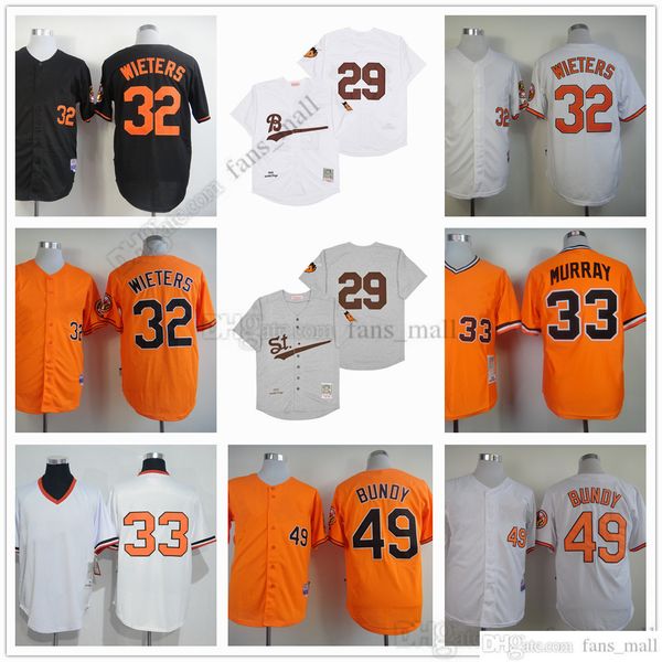 

man mitchell and ness baseball jersey vintage 29 satchel paige jersey 32 matt wieters 49 dylan bundy 33 eddie murray stitched breathable spo, Blue;black