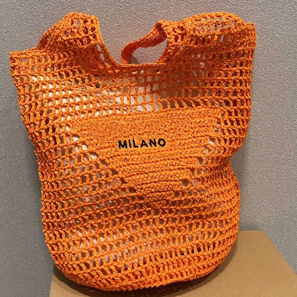 

totes designer brands hollow letters raffia straw tote fashion paper woven women shoulder bags summer beach handbag luxury bag