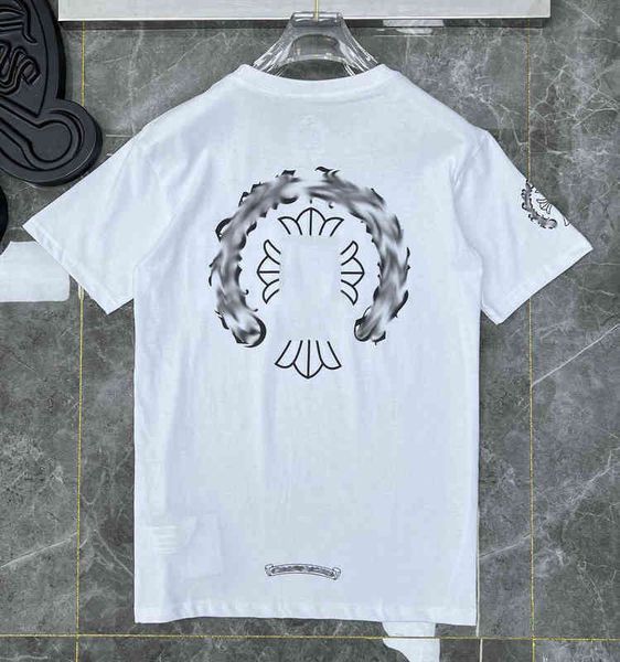 

men's t-shirts luxury classic mens t shirts ch brand fashion men sanskrit t-shirt horseshoe heart cross designer tshirts man hip hop ch, White;black