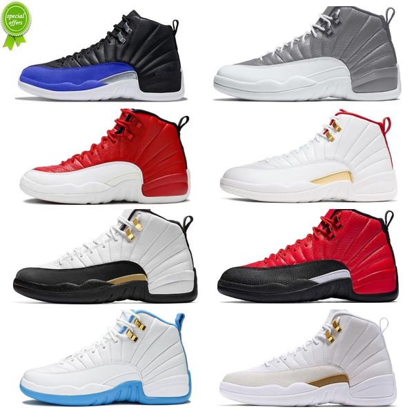 

boots jumpman 12 12s university blue mens basketball shoes stealth flu game royal twist utility royalty playoffs easter fiba ovo white dark, Black
