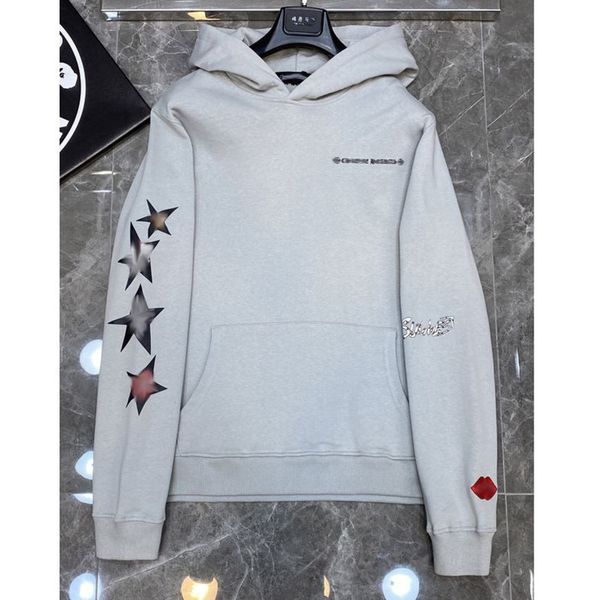 

luxury men's classic sweatshirts ch brand fashion hoodies men woman horseshoe sanskrit cross pullover hooded zipper sweater loose jacke, Black