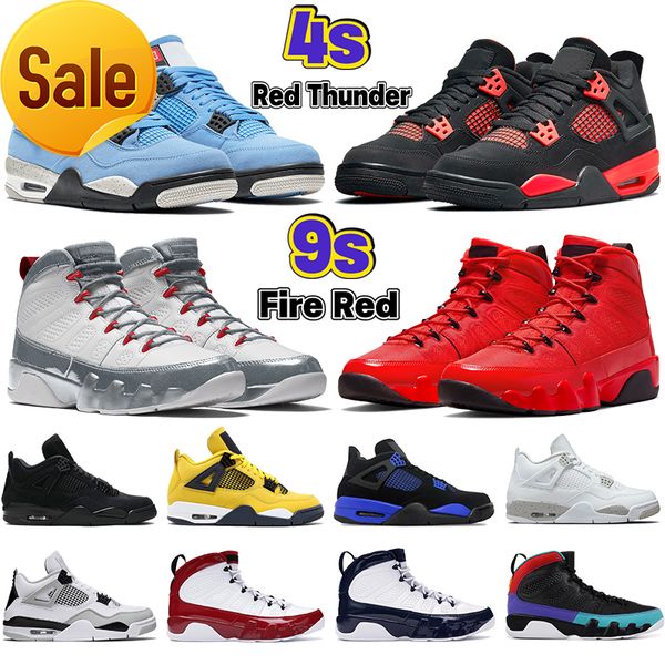 

outdoor boots mens 4 4s basketball shoes 9 9s chile fire red military black game royal university blue white oreo shimmer red thunder cat br