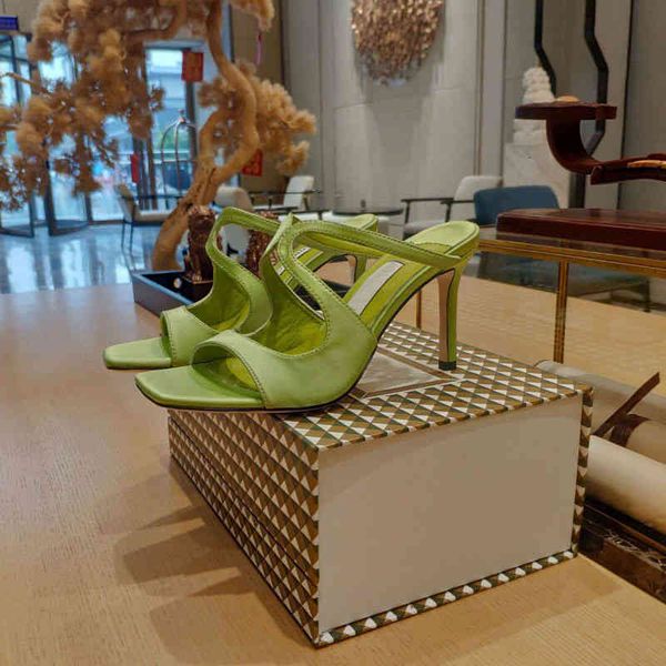 

spring and slippers summer silk satin large radian ring belt square head open toe high-heeled slippers women's shoes modern a343 n39k, Black