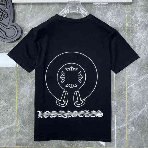 

t-shirt summer mens luxury t shirts fashion ch brand men sanskrit letter horseshoe cross designer tshirts man hip hop sweater classic tqf8, White;black